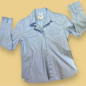 Talbots Baby Blue Stretch Button Down